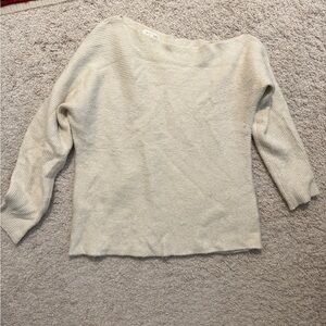 Off-the-shoulder Cream Women's Sweater
